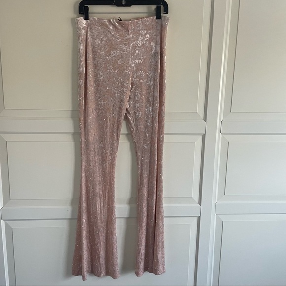 New! h:ours Janella Pant pink salmon color with sequins nwt  30735 - Picture 4 of 10